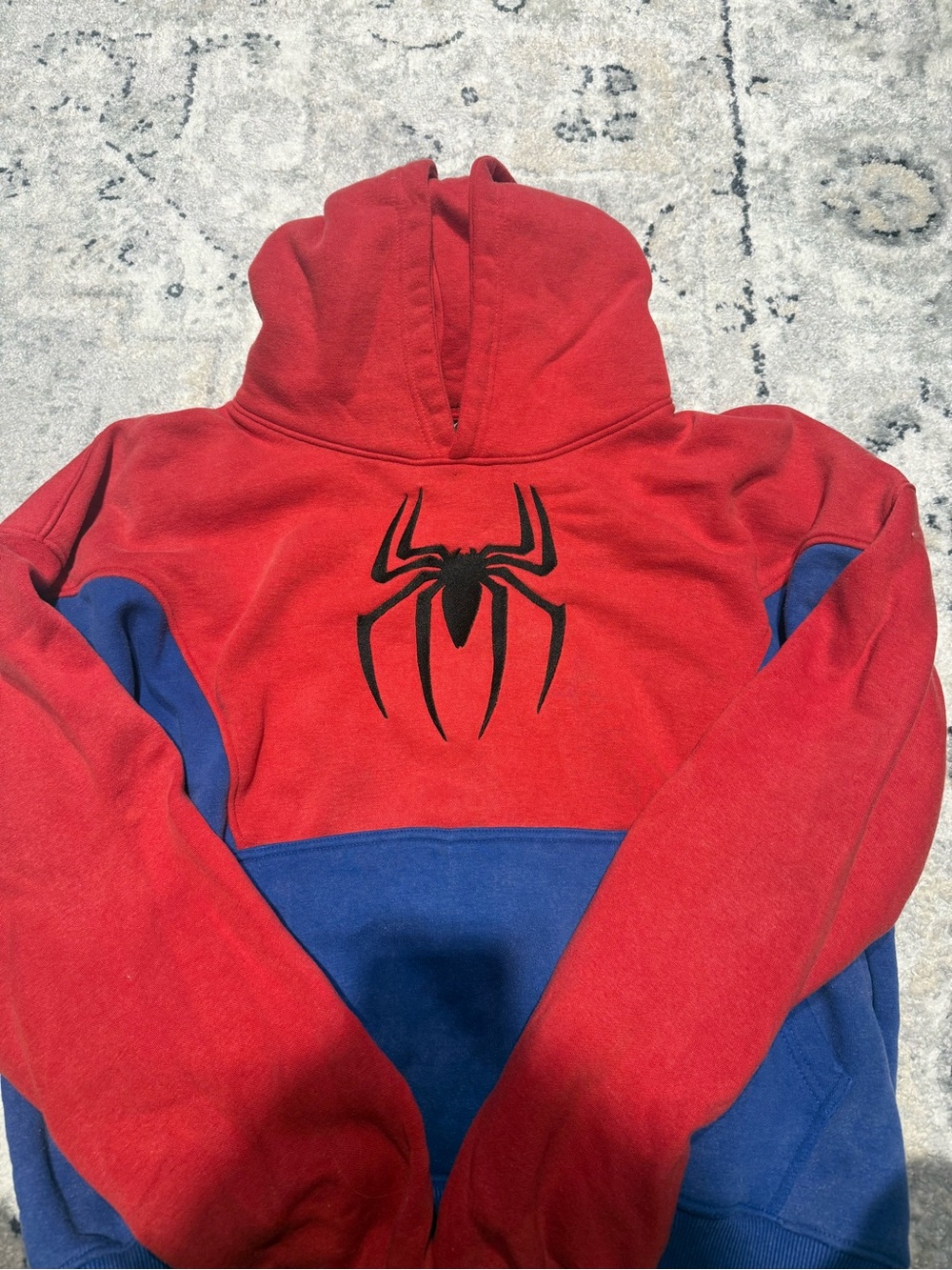 Mens Red and Blue Spider-Man Hoodie